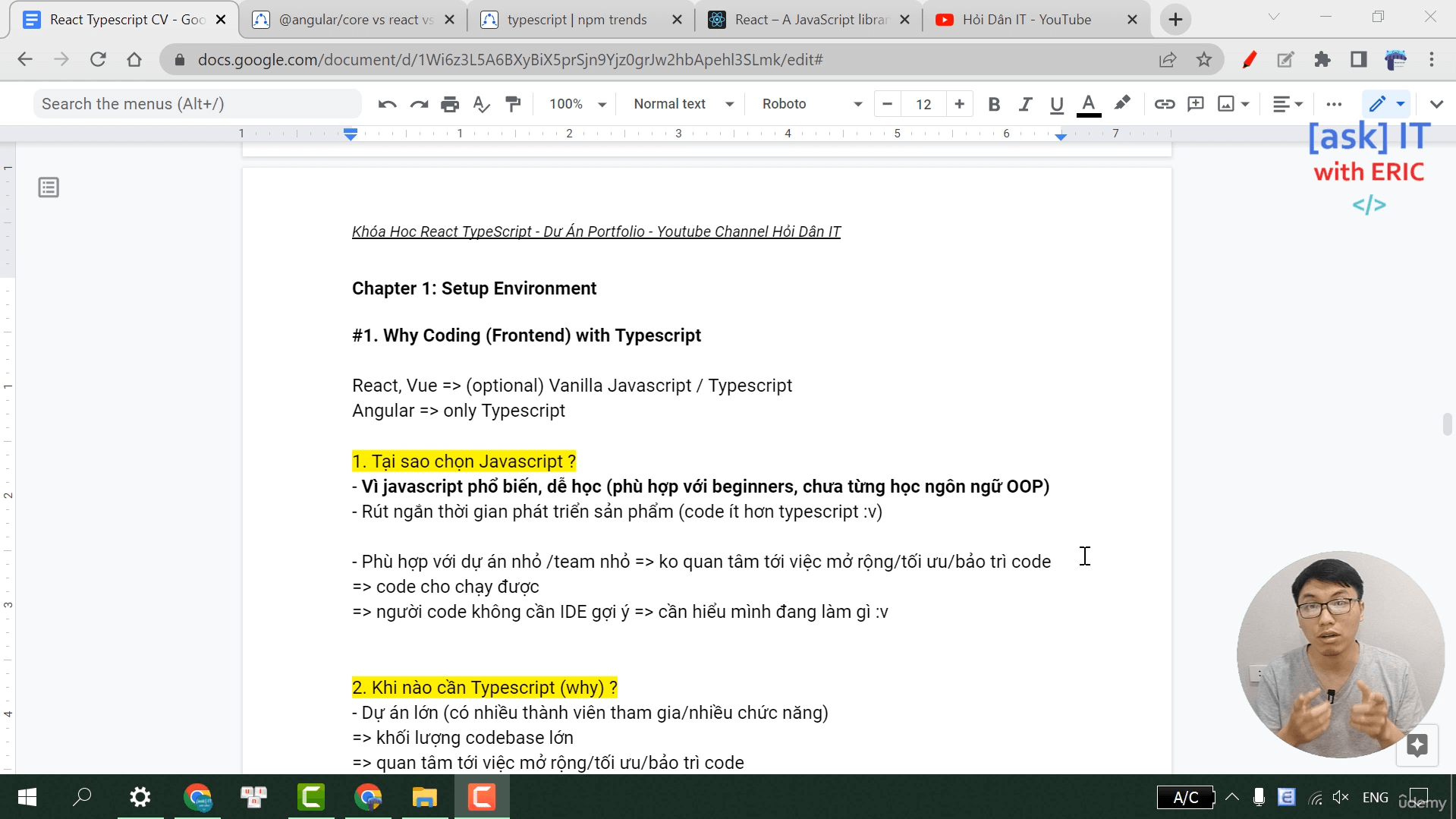 Thực Hành Dự Án Hồ Sơ Năng Lực Với React Pro Và TypeScript