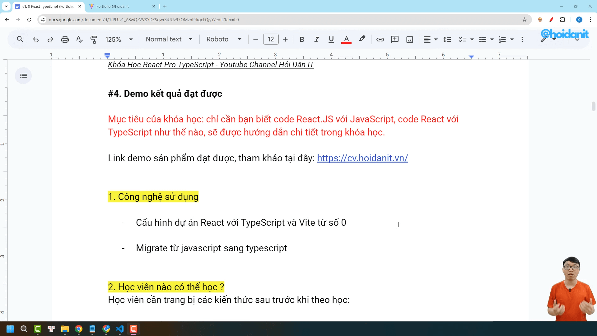 Thực Hành Dự Án Hồ Sơ Năng Lực Với React Pro Và TypeScript
